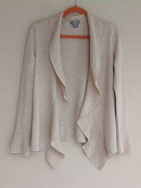 Ann Taylor 100% Cashmere Open Front Cardigan Sweater Spring Medium